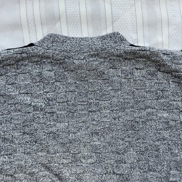 Vintage 90s Croft Barrow Argyle Medium Cardigan Sweater Knit Wool Blend - Picture 9 of 11